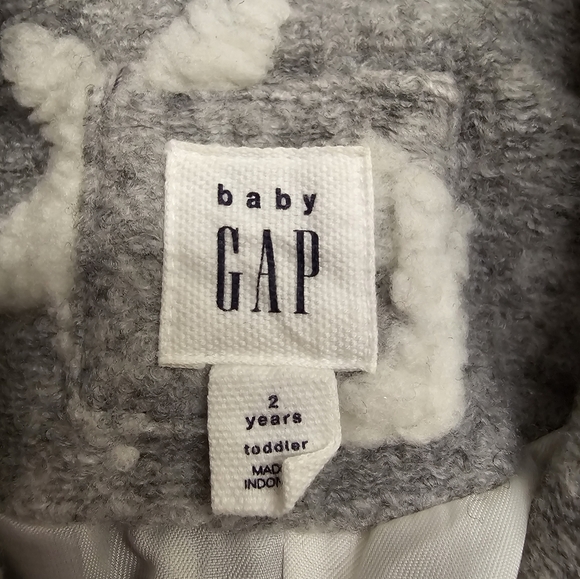 GAP Gray & White Star Button Down Toddler Jacket - Picture 7 of 9